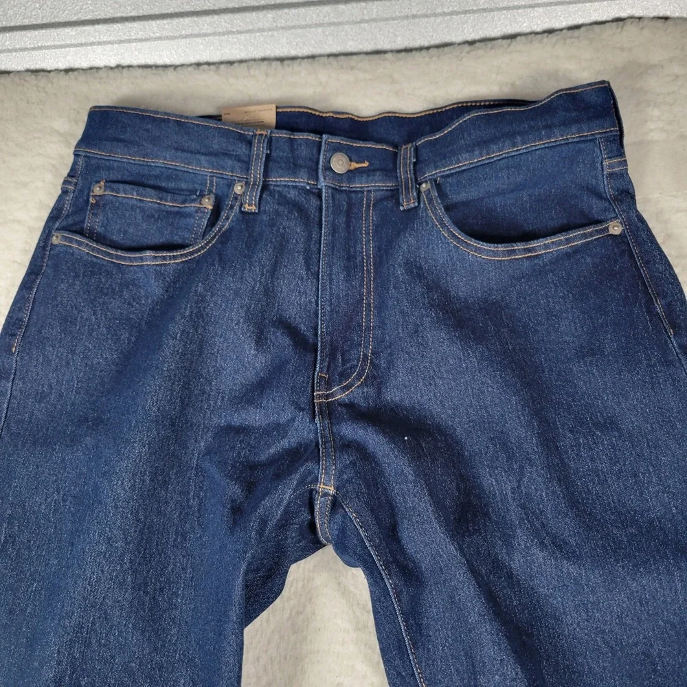 Levi's 502 Taper Jeans Mens 34x30 (Actual 36x30) Dark Indigo Blue Stretch Denim